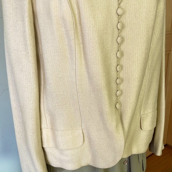 Vintage 60’s Oktavio High Class Wool Butter-Yellow Short Jacket, Size 46 EU/12US - Picture 3 of 16